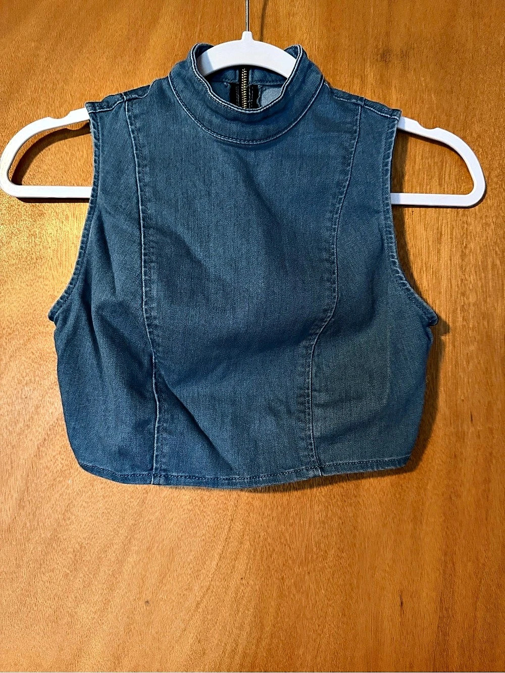 GUESS Denim Mock Neck Top Size XS